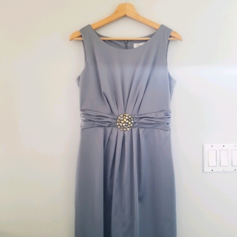 Satin gray semi-formal